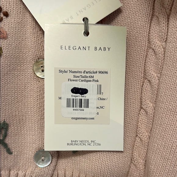 Cream Cropped Sweater with Floral Embroidery and Puffed Shoulders - Picture 5 of 7